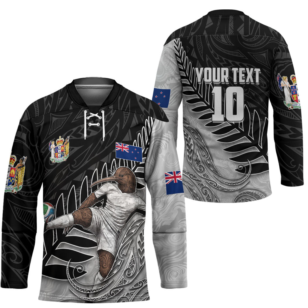 Personalized New Zealand Football Hockey Jersey Kiwi Mascot with Silver Fern - Maori Tribal Tattoo Art