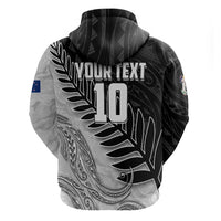 Personalized New Zealand Football Hoodie Kiwi Mascot with Silver Fern - Maori Tribal Tattoo Art