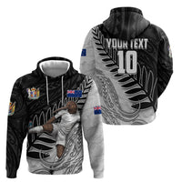 Personalized New Zealand Football Hoodie Kiwi Mascot with Silver Fern - Maori Tribal Tattoo Art