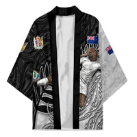 Personalized New Zealand Football Kimono Kiwi Mascot with Silver Fern - Maori Tribal Tattoo Art