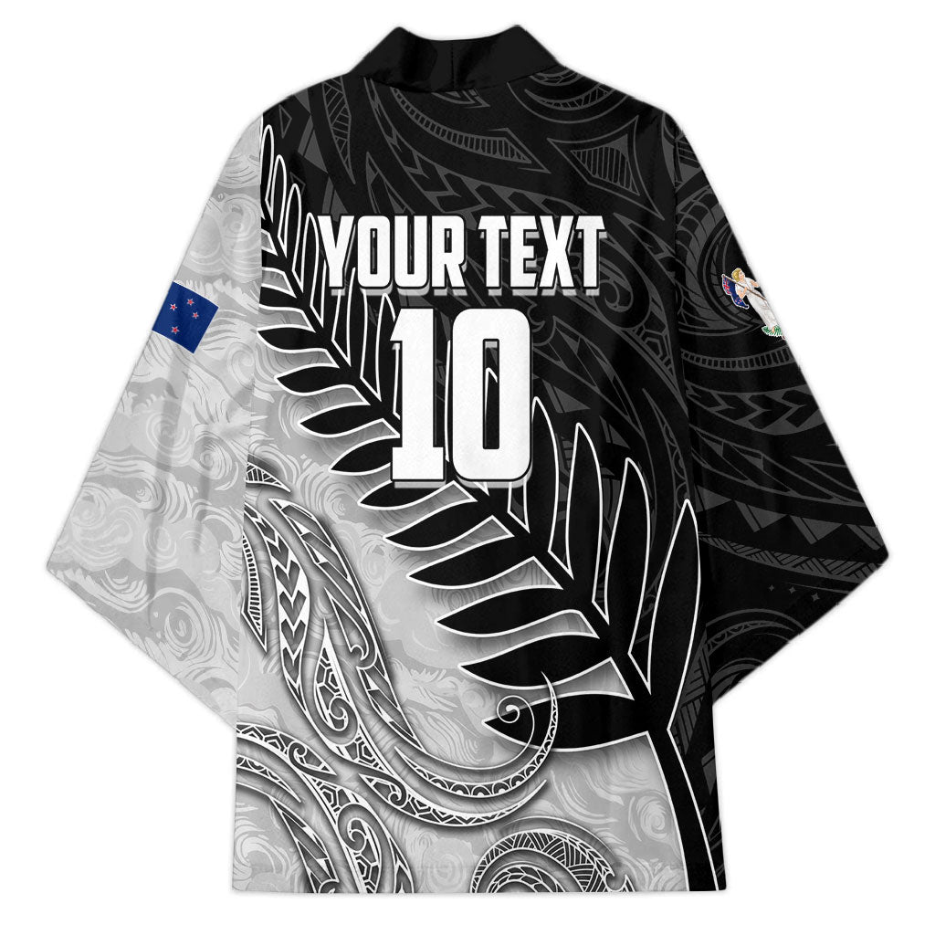 Personalized New Zealand Football Kimono Kiwi Mascot with Silver Fern - Maori Tribal Tattoo Art