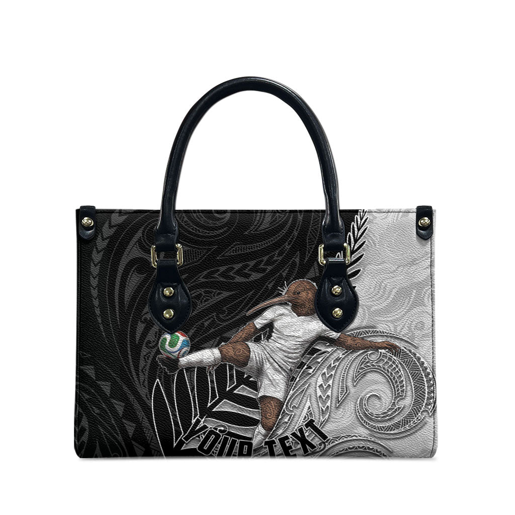 Personalized New Zealand Football Leather Bag Kiwi Mascot with Silver Fern - Maori Tribal Tattoo Art