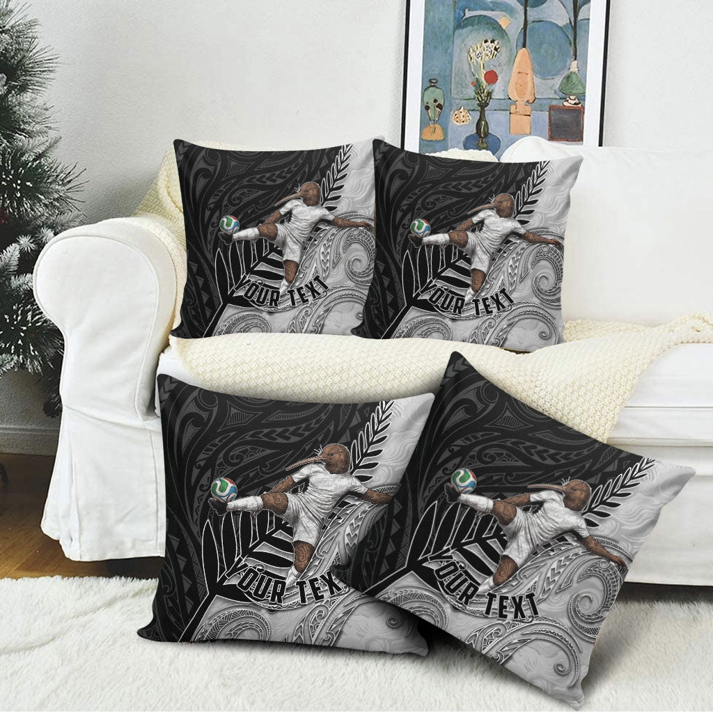 Personalized New Zealand Football Pillow Cover Kiwi Mascot with Silver Fern - Maori Tribal Tattoo Art