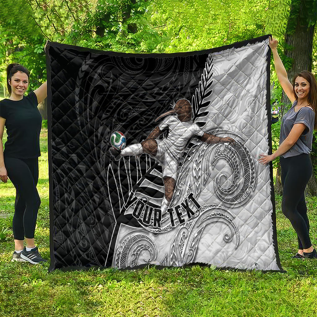 Personalized New Zealand Football Quilt Kiwi Mascot with Silver Fern - Maori Tribal Tattoo Art