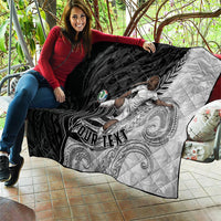 Personalized New Zealand Football Quilt Kiwi Mascot with Silver Fern - Maori Tribal Tattoo Art