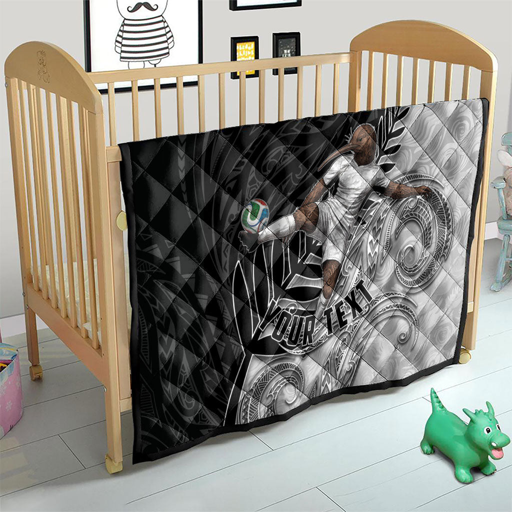 Personalized New Zealand Football Quilt Kiwi Mascot with Silver Fern - Maori Tribal Tattoo Art