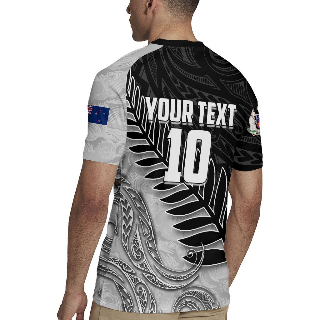 Personalized New Zealand Football Rugby Jersey Kiwi Mascot with Silver Fern - Maori Tribal Tattoo Art