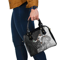 Personalized New Zealand Football Shoulder Handbag Kiwi Mascot with Silver Fern - Maori Tribal Tattoo Art