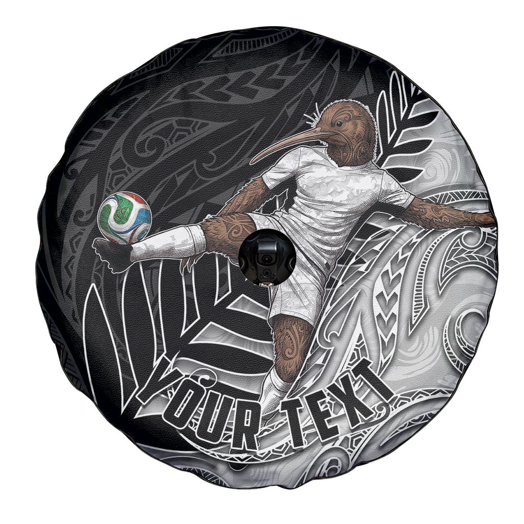 Personalized New Zealand Football Spare Tire Cover Kiwi Mascot with Silver Fern - Maori Tribal Tattoo Art