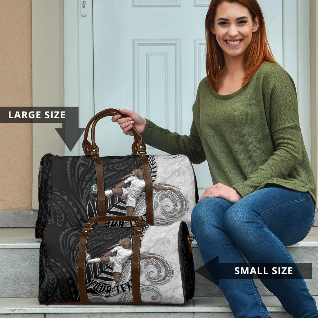 Personalized New Zealand Football Travel Bag Kiwi Mascot with Silver Fern - Maori Tribal Tattoo Art