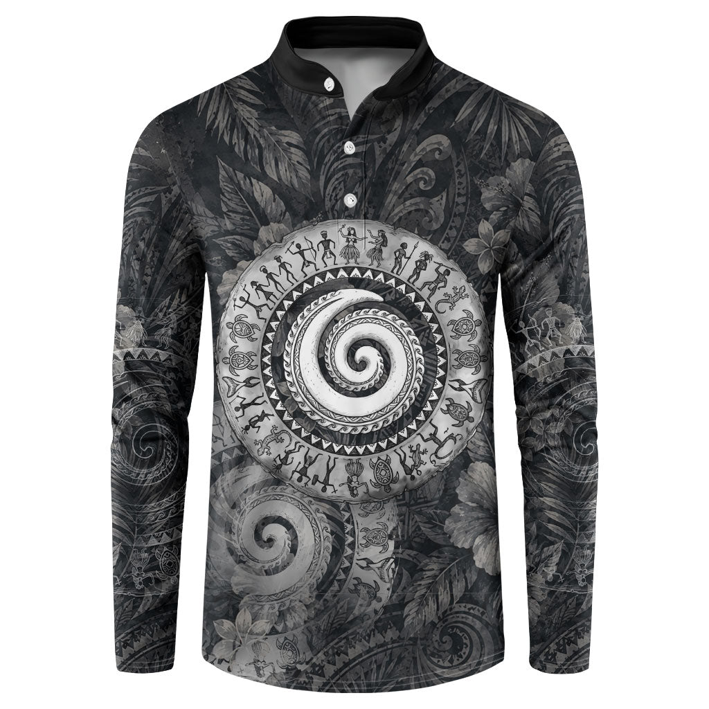 Hawaiian Piko Button Sweatshirt Cultural Anchor Connect Your Roots Ocean Waves