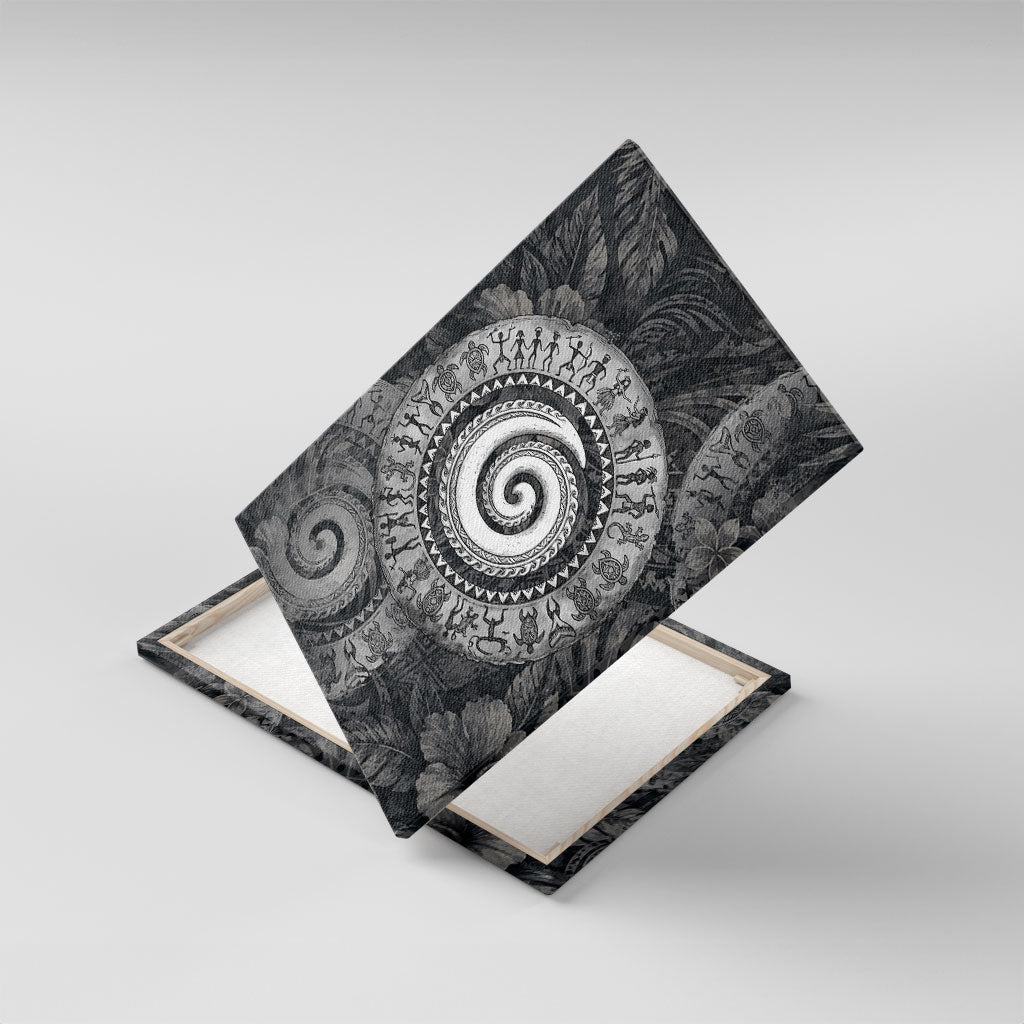 Hawaiian Piko Canvas Wall Art Cultural Anchor Connect Your Roots Ocean Waves