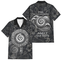 Hawaiian Piko Family Matching Off Shoulder Short Dress and Hawaiian Shirt Cultural Anchor Connect Your Roots Ocean Waves