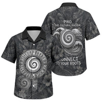 Hawaiian Piko Family Matching Off Shoulder Short Dress and Hawaiian Shirt Cultural Anchor Connect Your Roots Ocean Waves