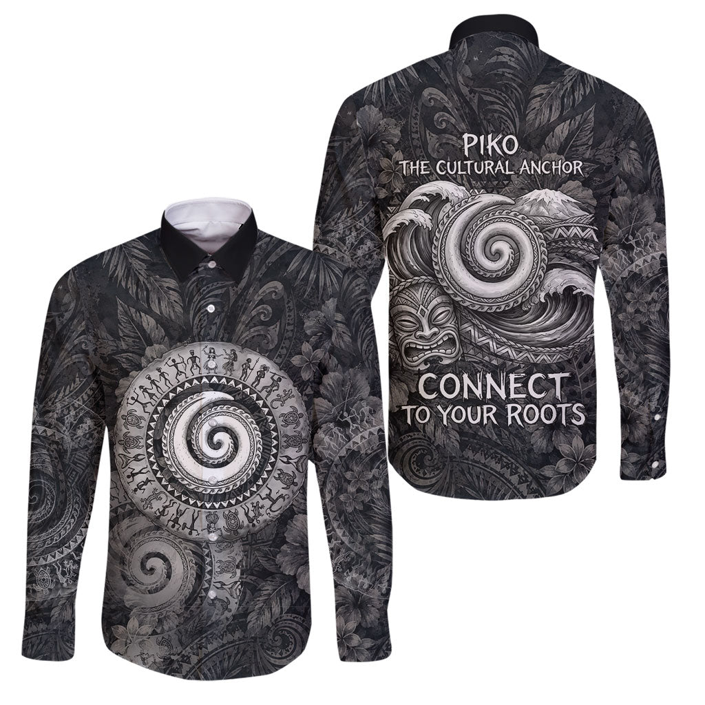 Hawaiian Piko Family Matching Puletasi and Hawaiian Shirt Cultural Anchor Connect Your Roots Ocean Waves