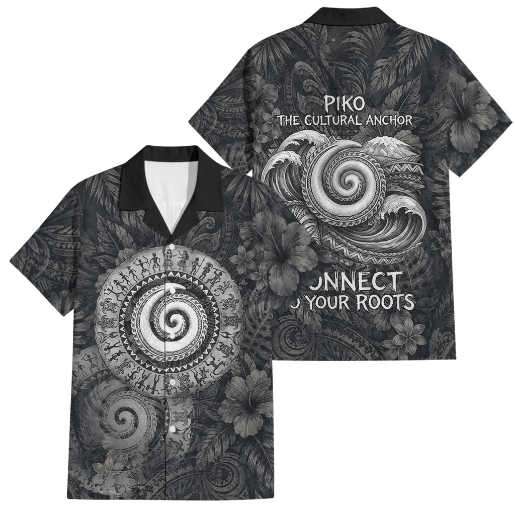 Hawaiian Piko Family Matching Tank Maxi Dress and Hawaiian Shirt Cultural Anchor Connect Your Roots Ocean Waves