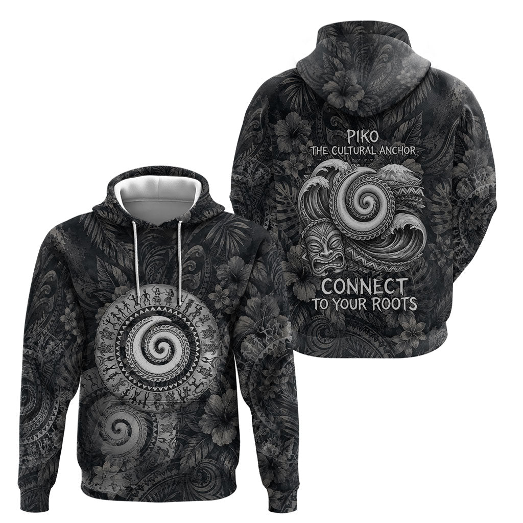 Hawaiian Piko Hoodie Cultural Anchor Connect Your Roots Ocean Waves