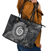 Hawaiian Piko Leather Tote Bag Cultural Anchor Connect Your Roots Ocean Waves