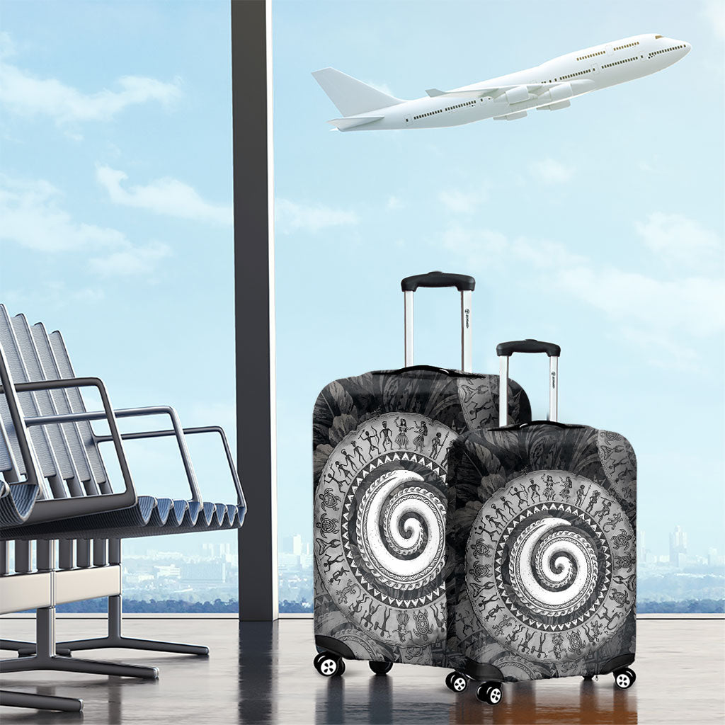 Hawaiian Piko Luggage Cover Cultural Anchor Connect Your Roots Ocean Waves