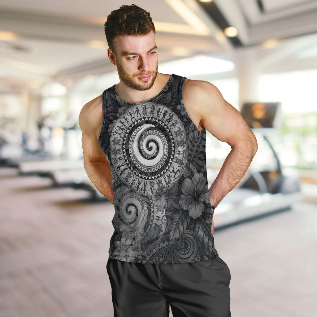 Hawaiian Piko Men Tank Top Cultural Anchor Connect Your Roots Ocean Waves
