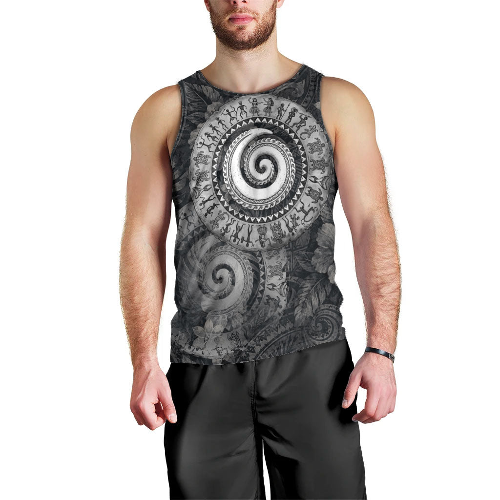 Hawaiian Piko Men Tank Top Cultural Anchor Connect Your Roots Ocean Waves