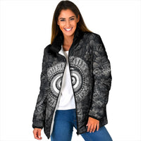 Hawaiian Piko Padded Jacket Cultural Anchor Connect Your Roots Ocean Waves