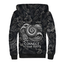 Hawaiian Piko Sherpa Hoodie Cultural Anchor Connect Your Roots Ocean Waves