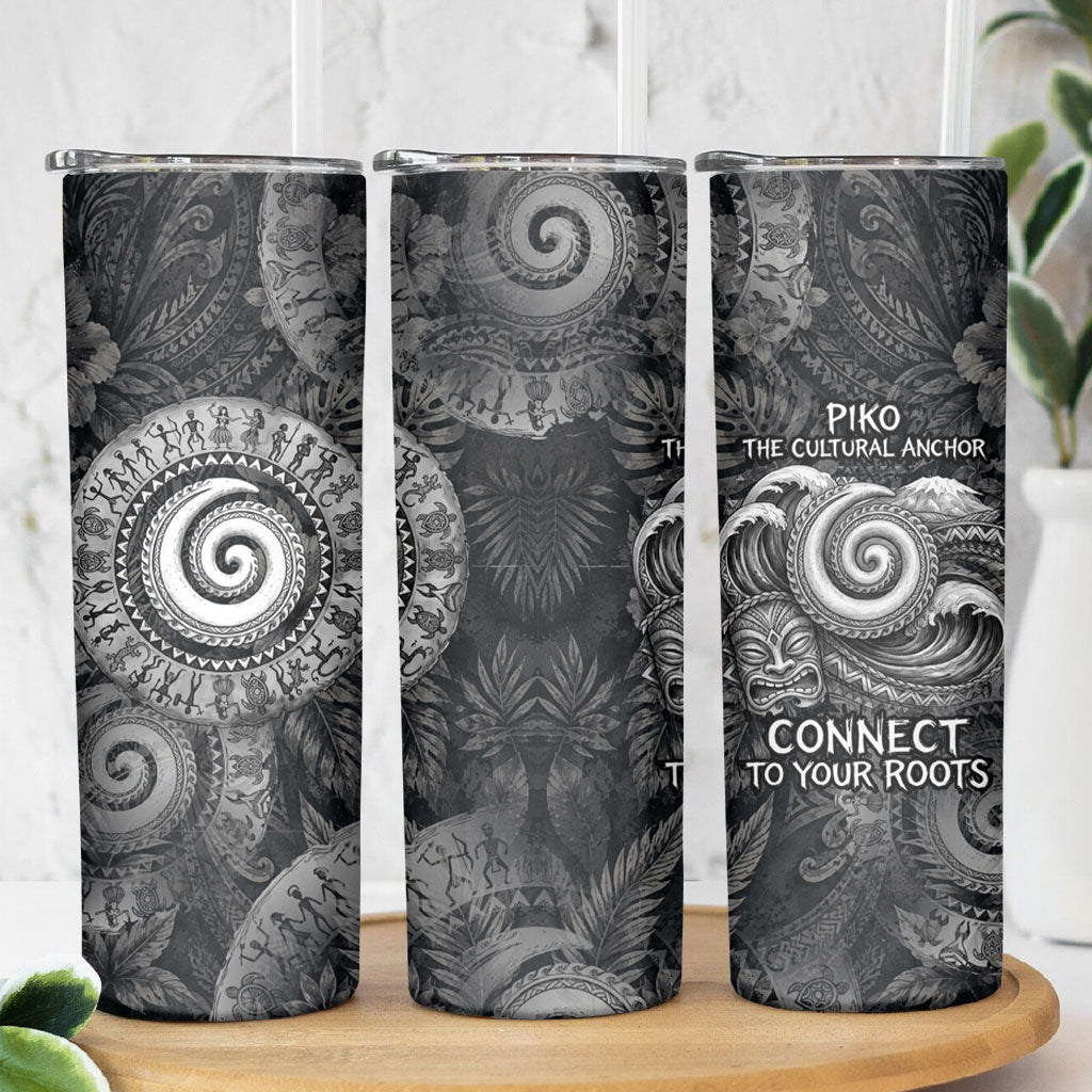 Hawaiian Piko Skinny Tumbler Cultural Anchor Connect Your Roots Ocean Waves