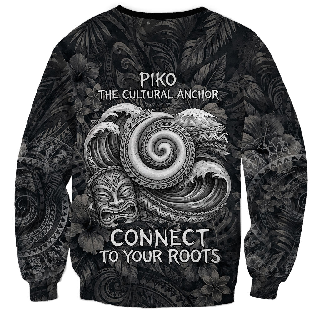Hawaiian Piko Sweatshirt Cultural Anchor Connect Your Roots Ocean Waves