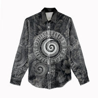 Hawaiian Piko Women Casual Shirt Cultural Anchor Connect Your Roots Ocean Waves