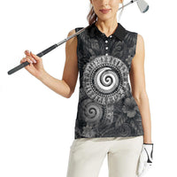 Hawaiian Piko Women Sleeveless Polo Shirt Cultural Anchor Connect Your Roots Ocean Waves