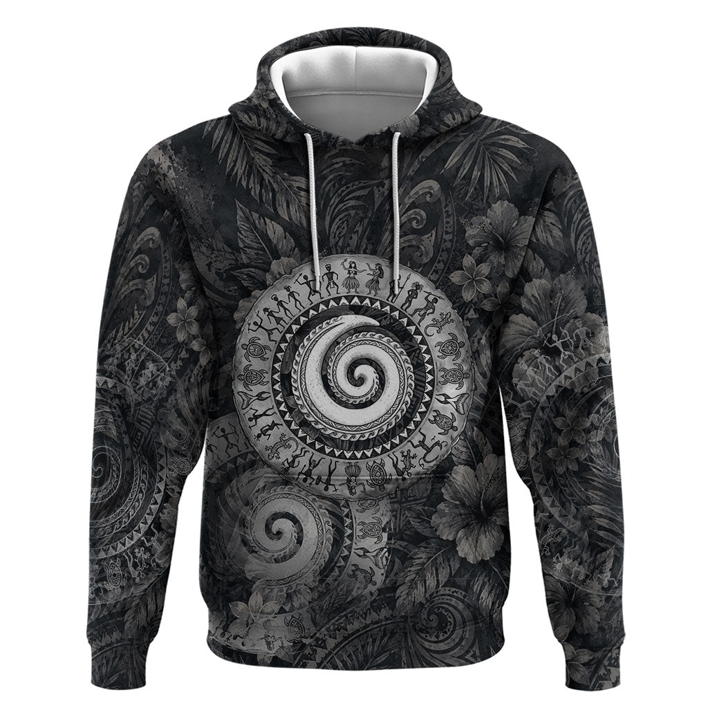 Hawaiian Piko Zip Hoodie Cultural Anchor Connect Your Roots Ocean Waves