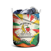 Support Your Fruity Friends Love Wins Gay Pride Laundry Basket LGBTQ Retro 30s Cartoon Checkered