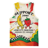Support Your Fruity Friends Love Wins Gay Pride Basketball Jersey LGBTQ Retro 30s Cartoon Checkered