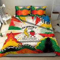 Support Your Fruity Friends Love Wins Gay Pride Bedding Set LGBTQ Retro 30s Cartoon Checkered