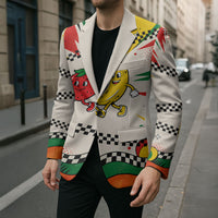 Support Your Fruity Friends Love Wins Gay Pride Blazer LGBTQ Retro 30s Cartoon Checkered