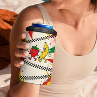 Support Your Fruity Friends Love Wins Gay Pride 4 in 1 Can Cooler Tumbler LGBTQ Retro 30s Cartoon Checkered