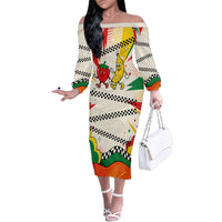 Support Your Fruity Friends Love Wins Gay Pride Family Matching Off The Shoulder Long Sleeve Dress and Hawaiian Shirt LGBTQ Retro 30s Cartoon Checkered