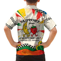 Support Your Fruity Friends Love Wins Gay Pride Family Matching Off Shoulder Short Dress and Hawaiian Shirt LGBTQ Retro 30s Cartoon Checkered