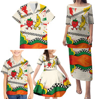 Support Your Fruity Friends Love Wins Gay Pride Family Matching Puletasi and Hawaiian Shirt LGBTQ Retro 30s Cartoon Checkered