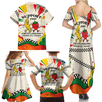 Support Your Fruity Friends Love Wins Gay Pride Family Matching Summer Maxi Dress and Hawaiian Shirt LGBTQ Retro 30s Cartoon Checkered