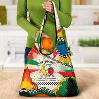 Support Your Fruity Friends Love Wins Gay Pride Grocery Bag LGBTQ Retro 30s Cartoon Checkered