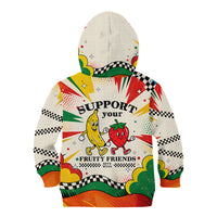 Support Your Fruity Friends Love Wins Gay Pride Kid Hoodie LGBTQ Retro 30s Cartoon Checkered