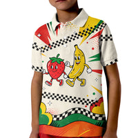 Support Your Fruity Friends Love Wins Gay Pride Kid Polo Shirt LGBTQ Retro 30s Cartoon Checkered