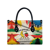 Support Your Fruity Friends Love Wins Gay Pride Leather Bag LGBTQ Retro 30s Cartoon Checkered
