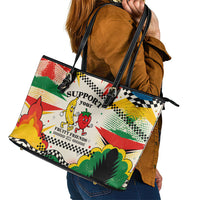 Support Your Fruity Friends Love Wins Gay Pride Leather Tote Bag LGBTQ Retro 30s Cartoon Checkered