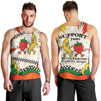 Support Your Fruity Friends Love Wins Gay Pride Men Tank Top LGBTQ Retro 30s Cartoon Checkered