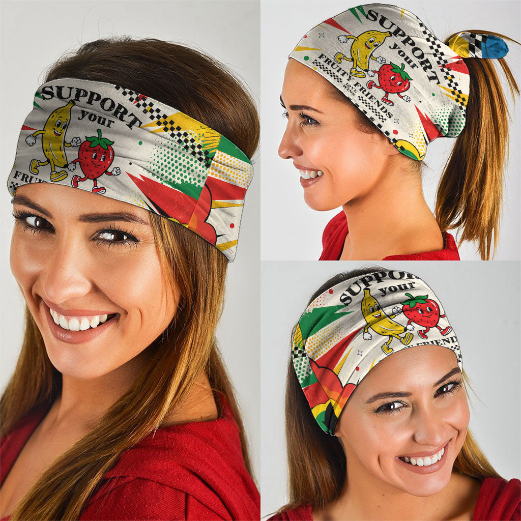 Support Your Fruity Friends Love Wins Gay Pride Neck Gaiter LGBTQ Retro 30s Cartoon Checkered