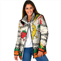 Support Your Fruity Friends Love Wins Gay Pride Padded Jacket LGBTQ Retro 30s Cartoon Checkered