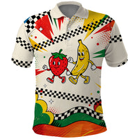 Support Your Fruity Friends Love Wins Gay Pride Polo Shirt LGBTQ Retro 30s Cartoon Checkered